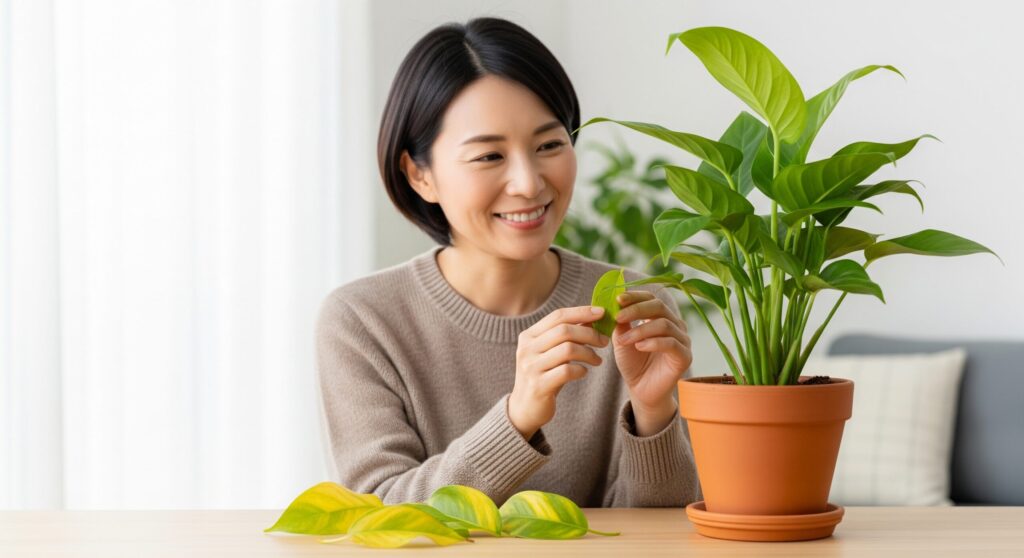 観葉植物の黄色い葉を切る際のポイント
