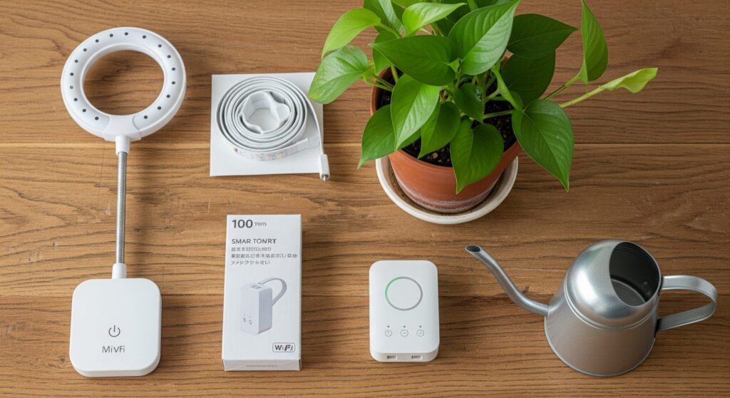 観葉植物LEDライトと100均製品の活用法