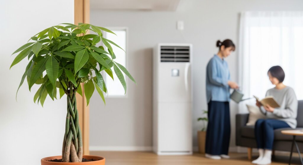 人気のパキラに冷房の風が当たっても大丈夫か?
