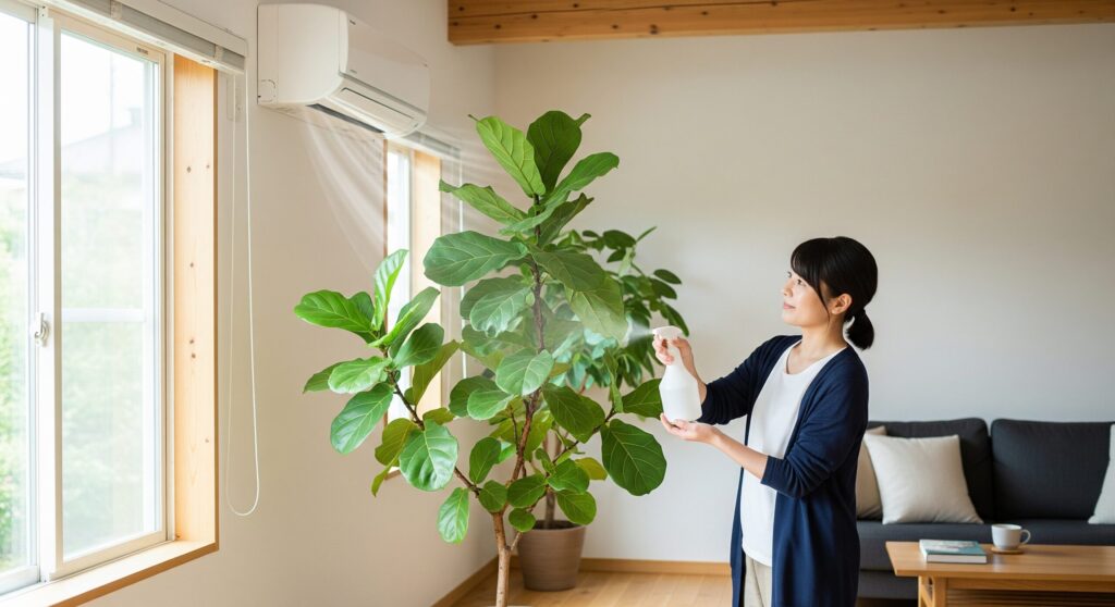 観葉植物と冷房の風を両立させる対策