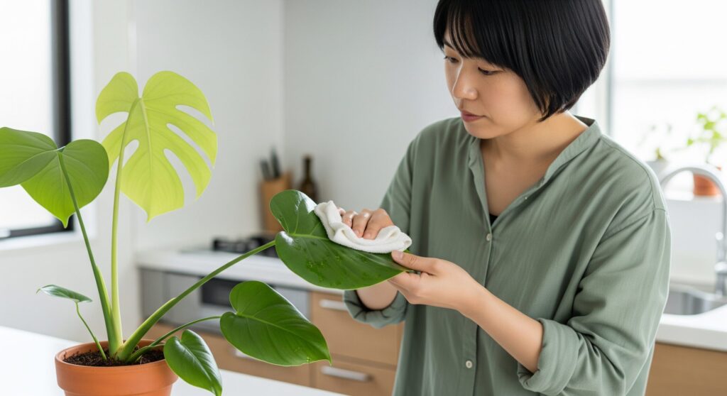 キッチン周りは葉っぱの油汚れに注意
