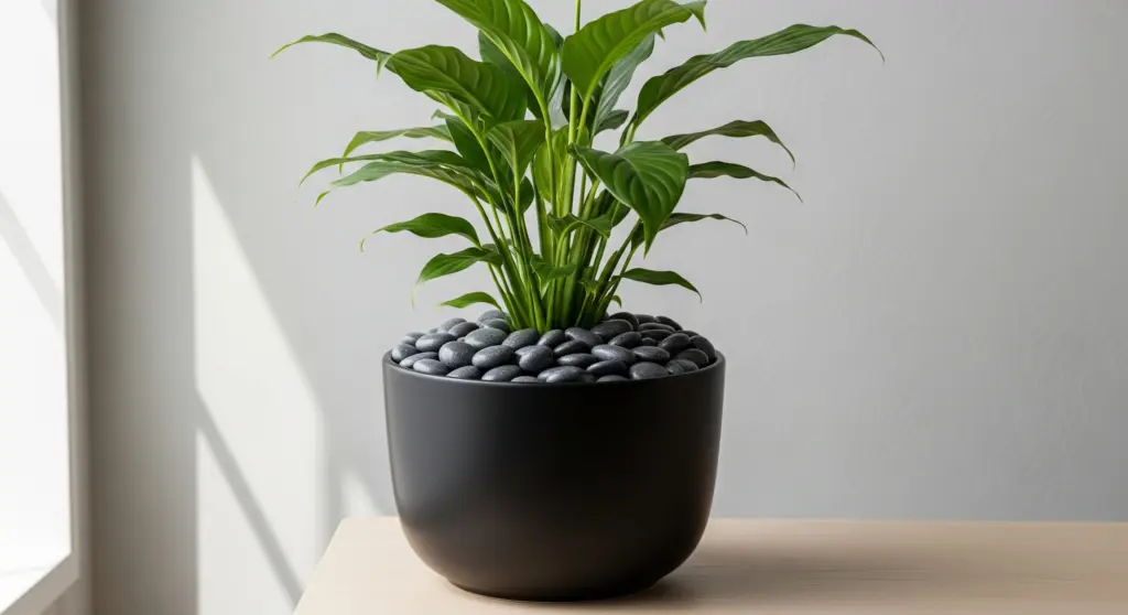 観葉植物の土隠しに石を使うメリット