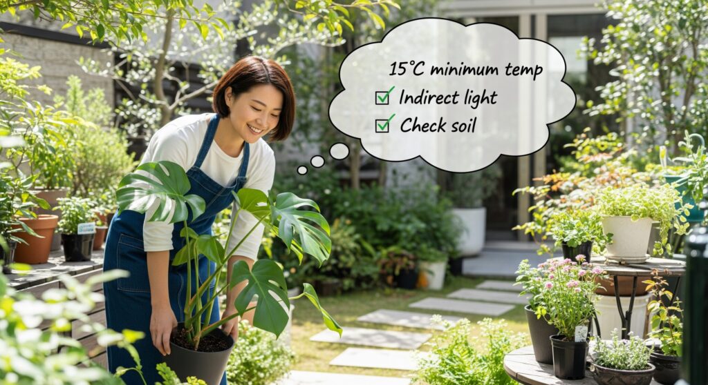 失敗しない観葉植物を外に出すタイミング