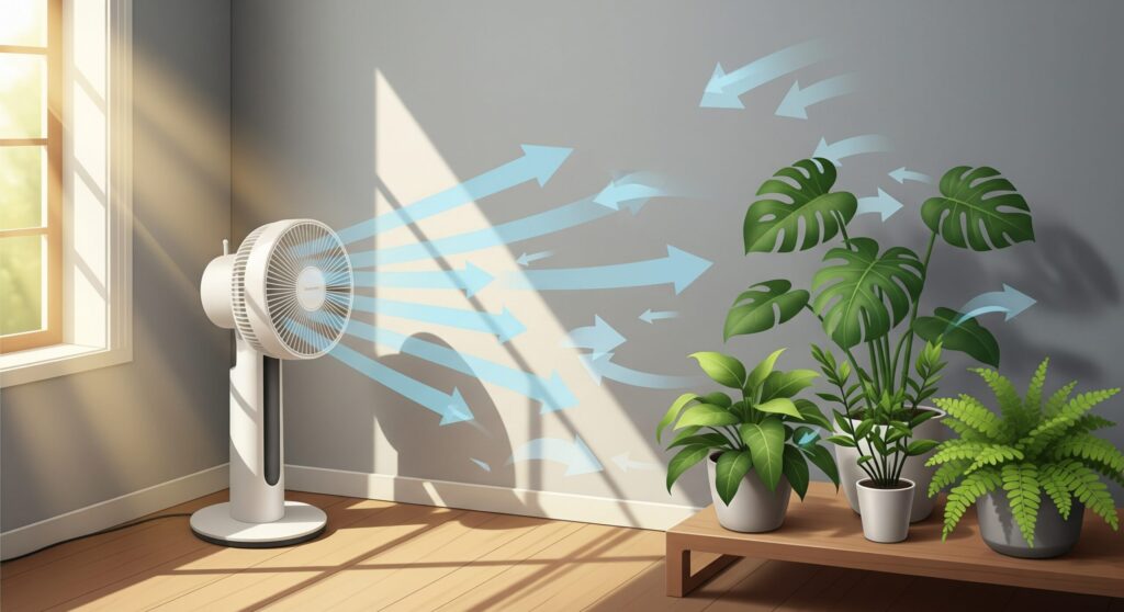 観葉植物に風を当てる具体的な方法
