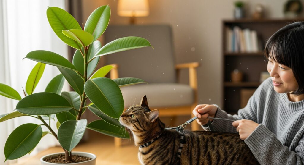 猫に有害なゴムの木などの観葉植物