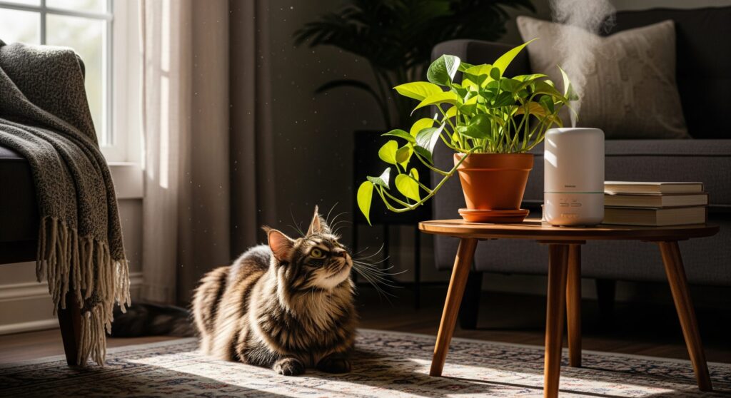 ペットと暮らす家の観葉植物とディフューザーの影響