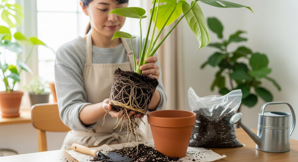 観葉植物の根っこが出てきたらどうする？
