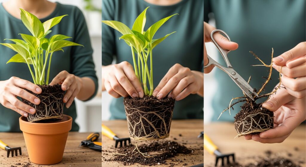 植え替えで根っこを切る時の手順