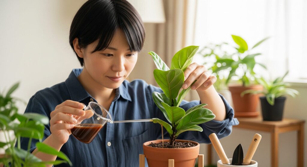 液体で観葉植物にコーヒーをかけるとどうなる？