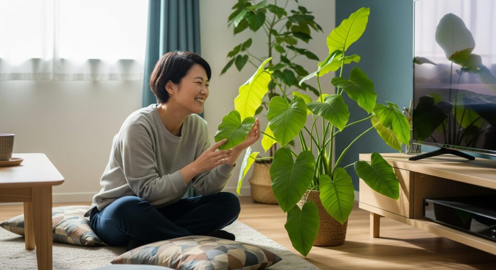 テレビ横の観葉植物が枯れる悩みを解決