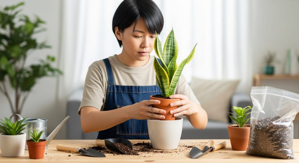 サンスベリアの植え替え方法と時期